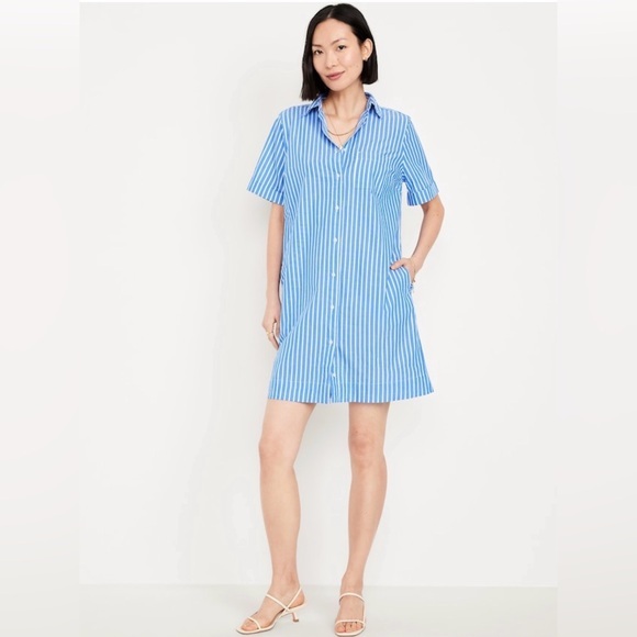 Old Navy Dresses & Skirts - Old Navy XL Tall Striped Mini Shirt Dress NWT
